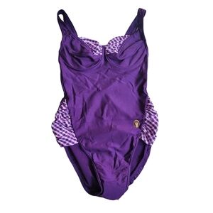 VTG Happy Days Purple 80s Gingham Bathing Suit